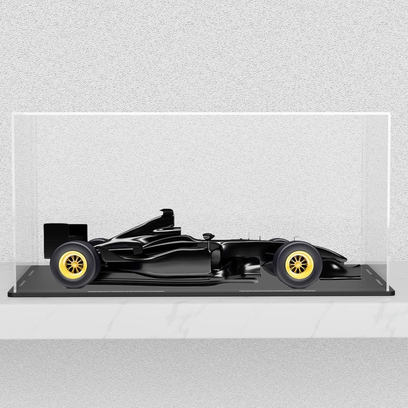 SVENJBB Acrylic Display Case, 10x5x5 Inch Acrylic Boxes for 1:24 Model Cars, Clear Display Cases with Matte Black Base and Lid - Image 1